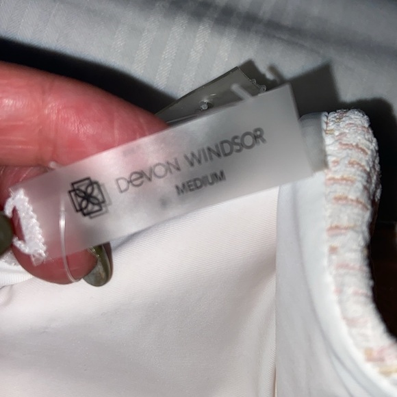 NWT DevonWindsor x Free People Diane Bottom in cream tweed, size medium - Picture 10 of 10